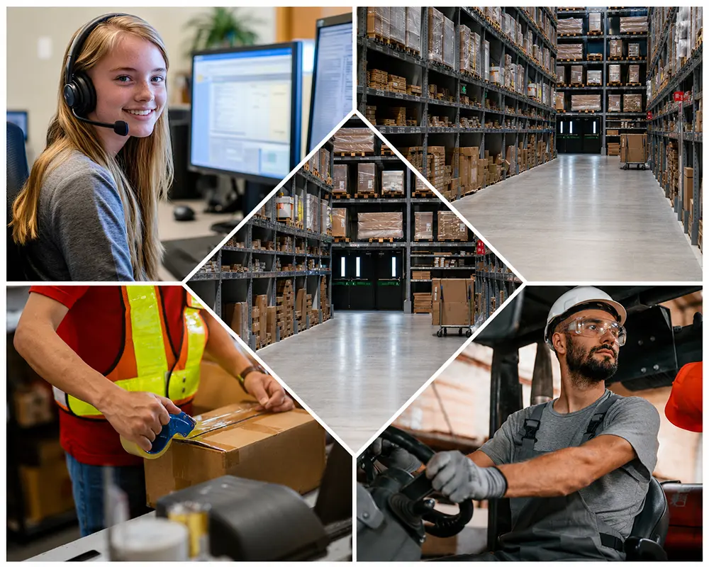 a collage of people working